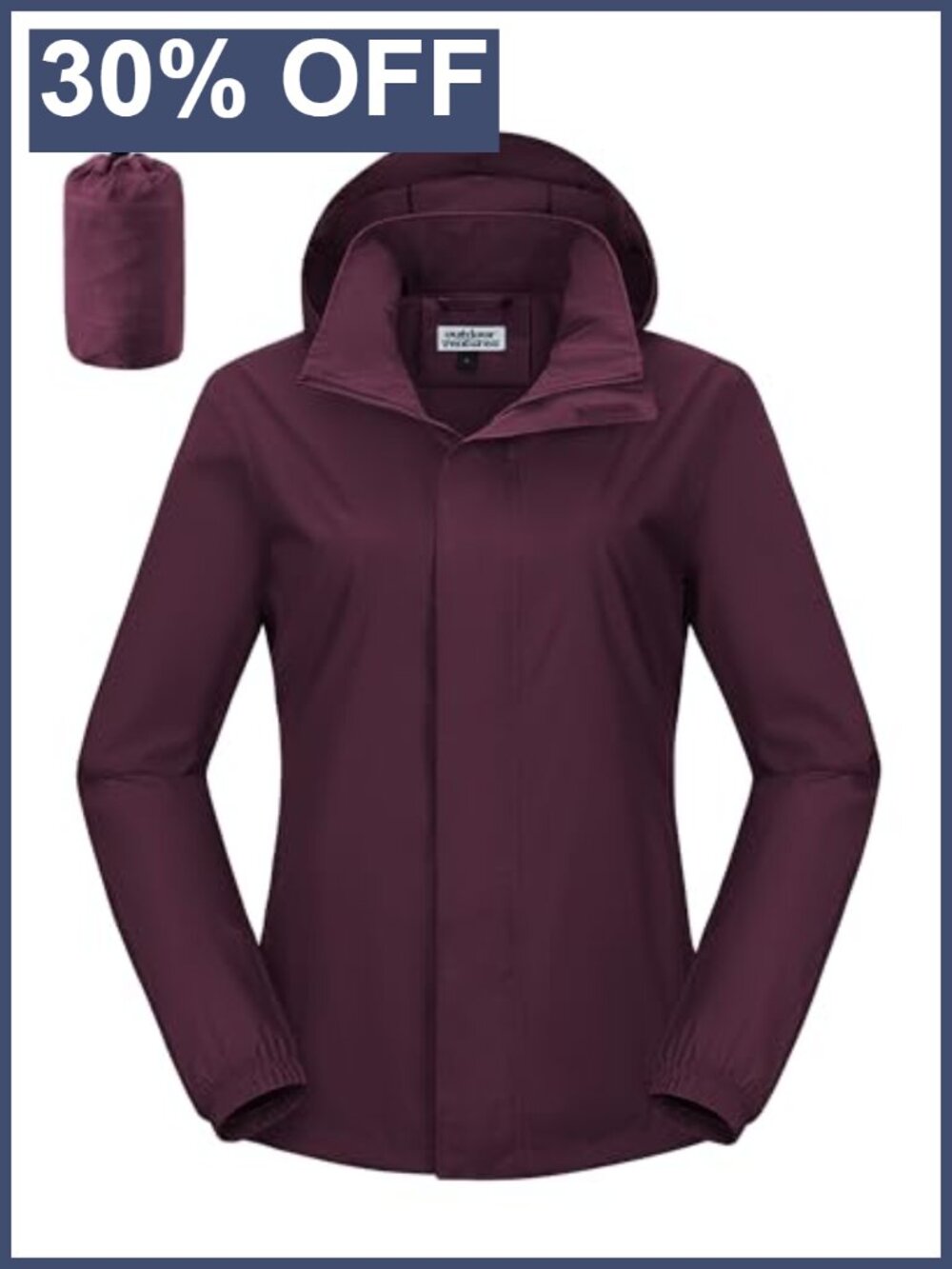 Packable Waterproof Rain Jacket Hooded Windbreaker Travel Golf